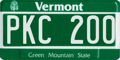 VT license plate PKC200