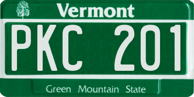 VT license plate PKC201