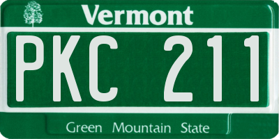 VT license plate PKC211