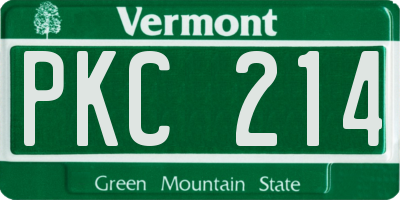 VT license plate PKC214