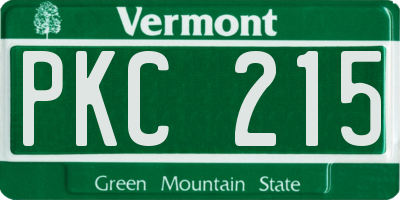 VT license plate PKC215