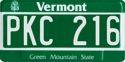 VT license plate PKC216