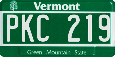 VT license plate PKC219