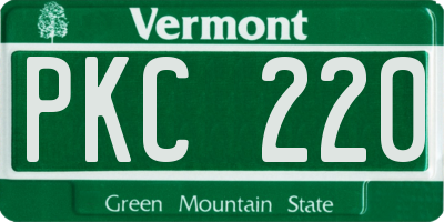 VT license plate PKC220