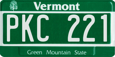 VT license plate PKC221