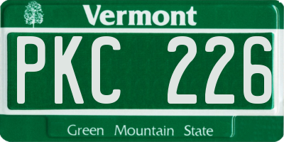 VT license plate PKC226