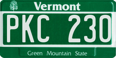VT license plate PKC230