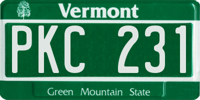 VT license plate PKC231