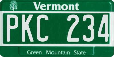 VT license plate PKC234