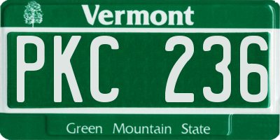 VT license plate PKC236