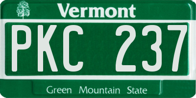 VT license plate PKC237