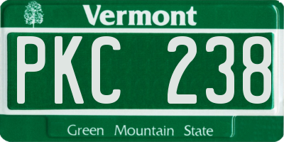 VT license plate PKC238