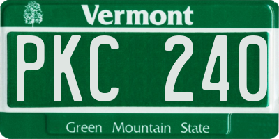 VT license plate PKC240