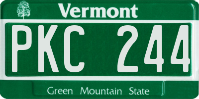 VT license plate PKC244