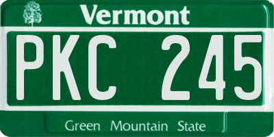 VT license plate PKC245