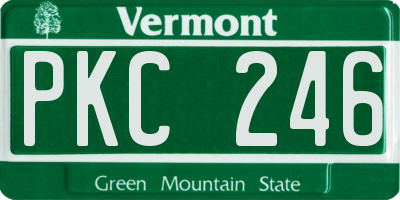 VT license plate PKC246