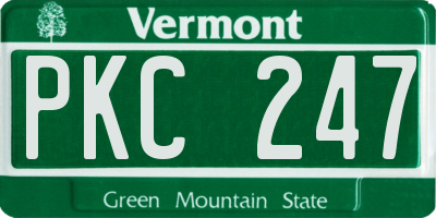 VT license plate PKC247
