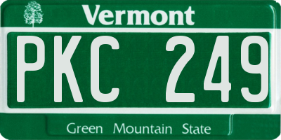 VT license plate PKC249