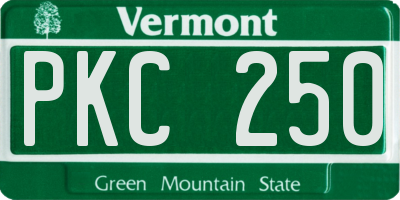 VT license plate PKC250