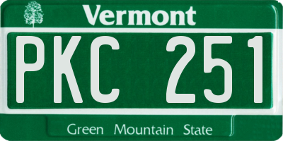 VT license plate PKC251