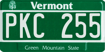 VT license plate PKC255