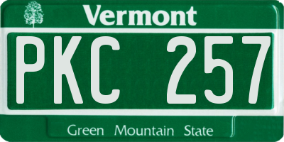 VT license plate PKC257