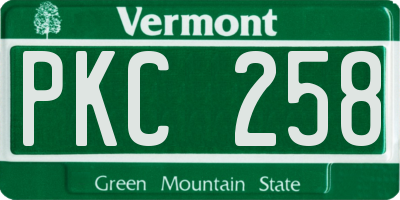 VT license plate PKC258