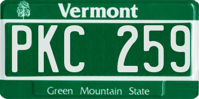 VT license plate PKC259