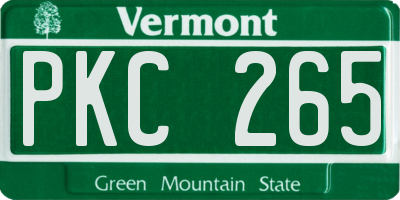 VT license plate PKC265