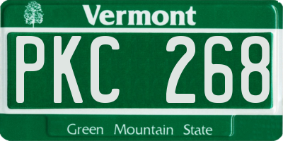 VT license plate PKC268