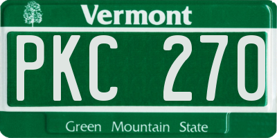 VT license plate PKC270