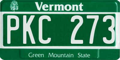 VT license plate PKC273