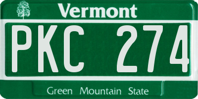 VT license plate PKC274
