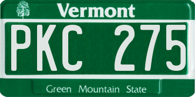 VT license plate PKC275