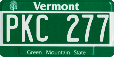 VT license plate PKC277