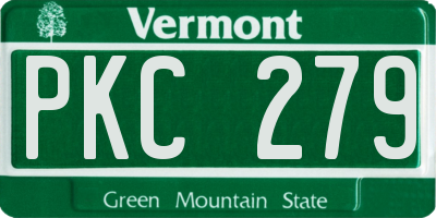 VT license plate PKC279