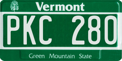 VT license plate PKC280