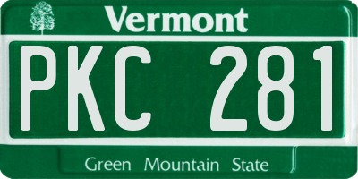 VT license plate PKC281