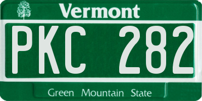 VT license plate PKC282