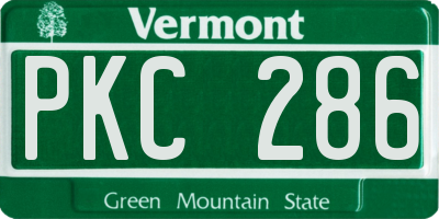 VT license plate PKC286