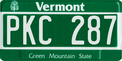 VT license plate PKC287