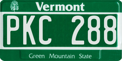 VT license plate PKC288