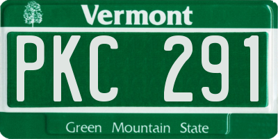 VT license plate PKC291