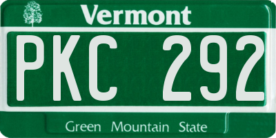 VT license plate PKC292