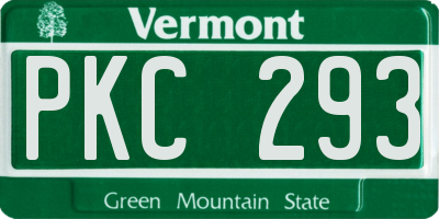 VT license plate PKC293