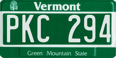 VT license plate PKC294