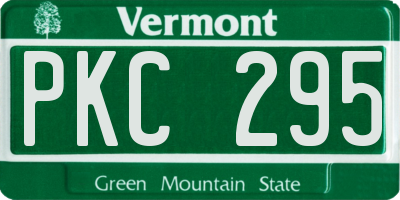 VT license plate PKC295