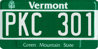 VT license plate PKC301