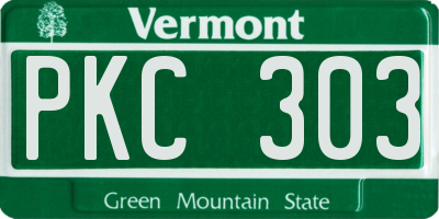 VT license plate PKC303