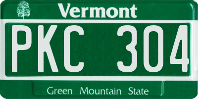 VT license plate PKC304